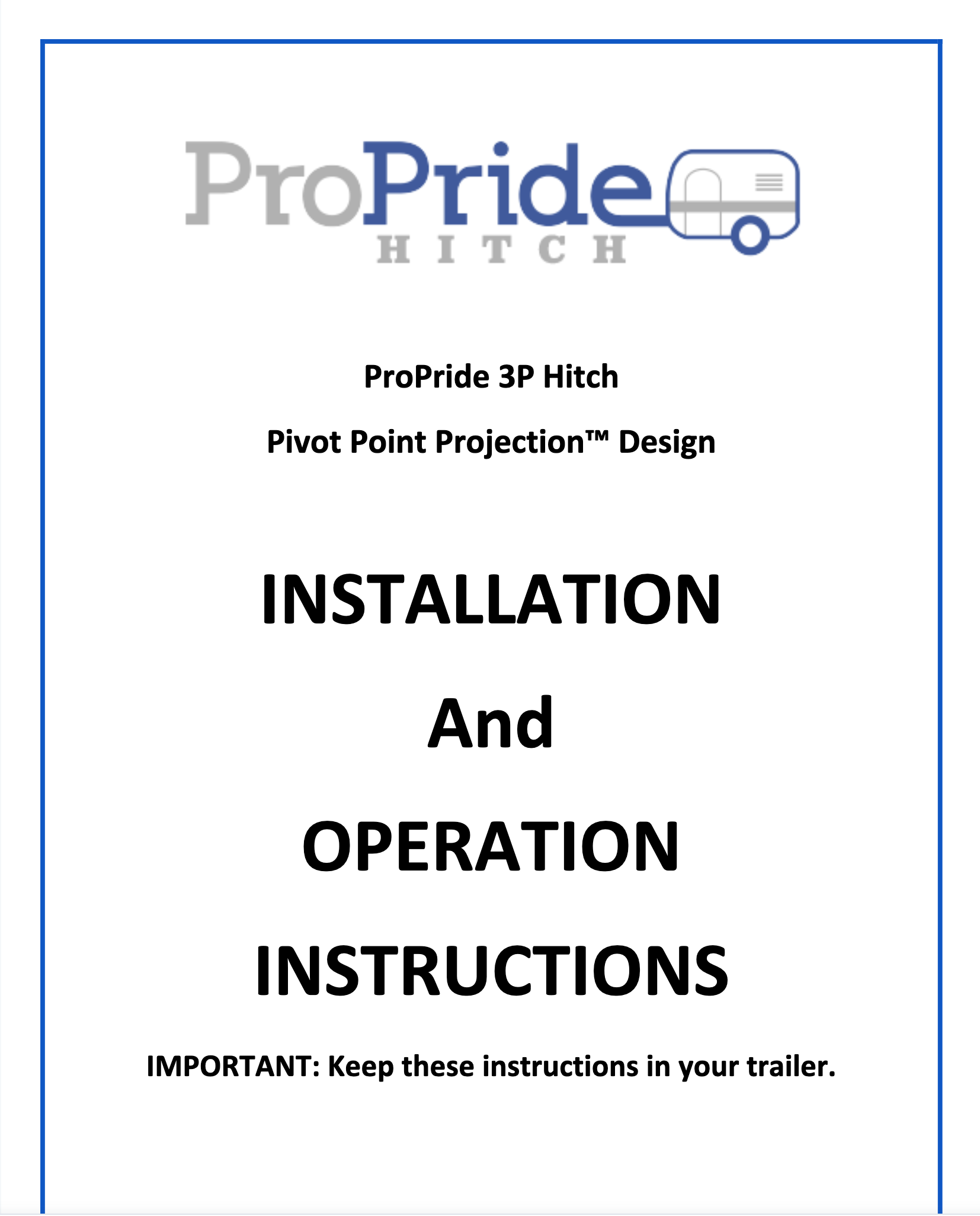 ProPride 3P Hitch Installation and Operation Manual Questions & Answers